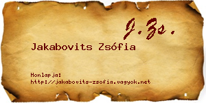 Jakabovits Zsófia névjegykártya